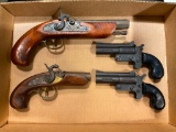 LOT OF 4 MISC HANDGUNS (FOR DECOR USE ONLY)