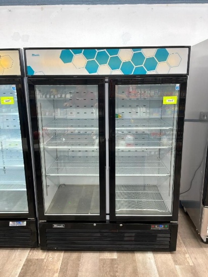 MIGALI 2 GLASS DOOR REFRIGERATOR 115V 31.5X54.5X78.5'' EXCELLENT CONDITION 2019