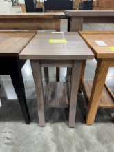 OAK PLANK TOP LAMP TABLE DRIFTWOOD 22X14X24