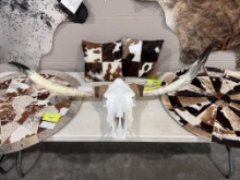 NEW TEXAS LONGHORN STEER SKULL MULTI COLOR 60IN
