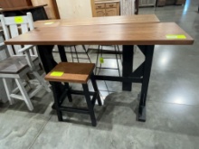 OAK ISLAND W/1 BARSTOOL 60X20X36