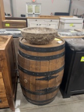 OAK VESSEL BARREL VANITY PROVINCIAL 22"ROUND