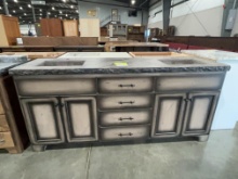 MAPLE CONCRETE TOP VANITY BURNISHED 76X22X34