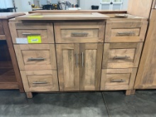 BROWN MAPLE VANITY NO TOP TUNDRA 48X22X35 W/MIRROR 30X24
