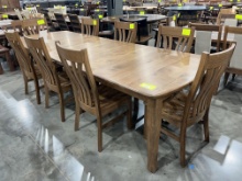 RQSWO TABLE W/4 LEAVES 8 SIDE CHAIRS ALMOND 42X72X30