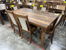 RECLAIMED BARNWOOD TABLE W/6 SIDE CHAIRS PROVINCIAL 42X72X30