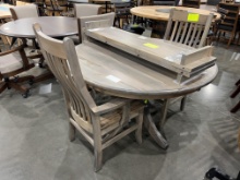 MAPLE TABLE W/2 LEAVES 2 ARM CHAIRS BELAIRE 48ROUND