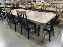 2 TONE MAPLE TABLE W/2 ARM 4 SIDE CHAIRS 42X72X30