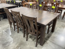 MAPLE TABLE W/2 LEAVES 6 SIDE CHAIRS 42X60X30