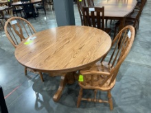 OAK TABLE W/1 ARM 1 SIDE CHAIR OCS108 48ROUND