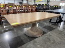 OAK PEDESTAL TABLE ONLY 42X72