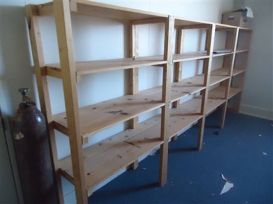 Wooden shelf units