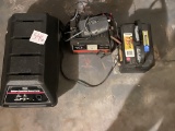 Battery operated sump pump, battery charger and battery