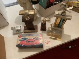 Trophies and model car