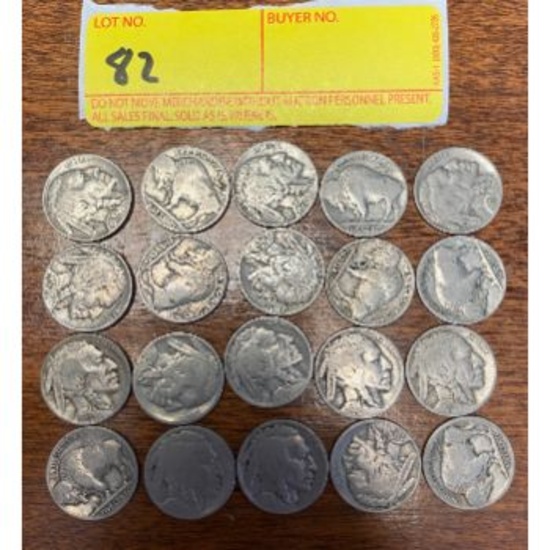 (20) Buffalo Head Nickels