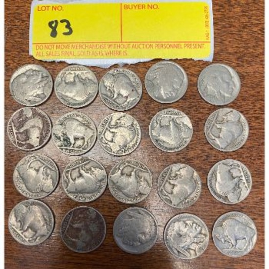 (20) Buffalo Head Nickels