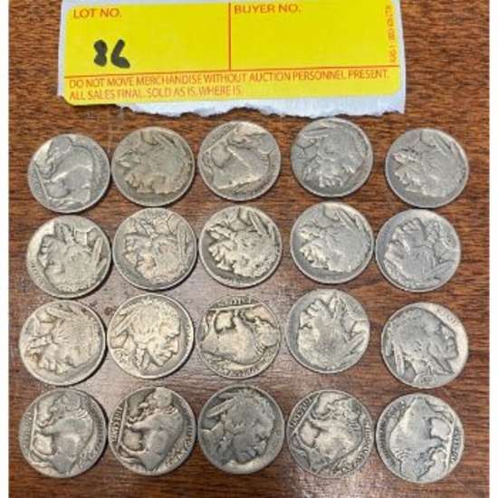 (20) Buffalo Head Nickels