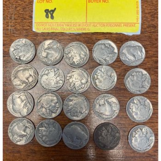 (20) Buffalo Head Nickels