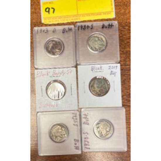 (6) Buffalo Head Nickels