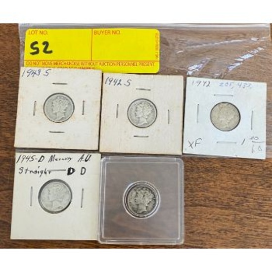 (5) 1940s Dimes