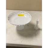 Milk Glass bowl & Vase