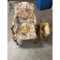 Floral Pattern Chair with Magazine Rack