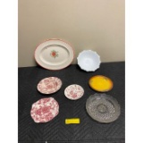 Decorative Plates, Milk Glass Bowl