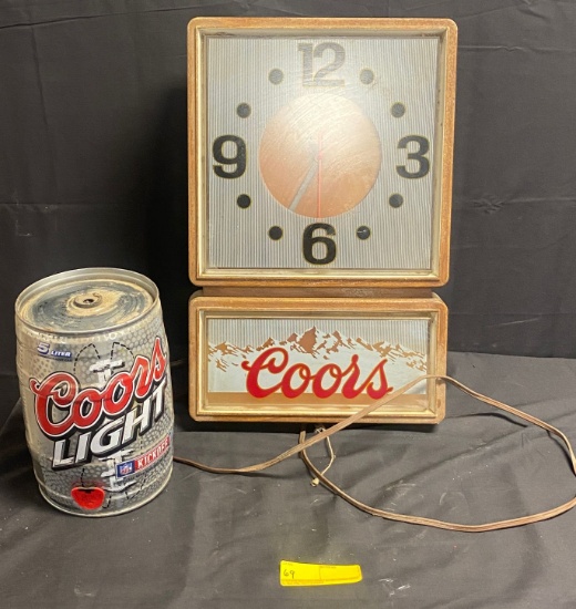 Coors Beer Light Up Clock