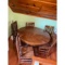 Vintage Single Pedestal Table & 5 Chairs