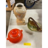 Primitive Tea Pot, Bowl, & Decanter