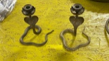 Brass Snake Candle Holders