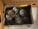 Vintage Canning Jar Zinc Lids all with milk glass inserts