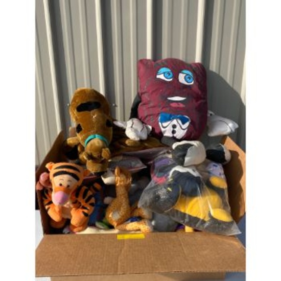 Box full of Plush Toy Animals