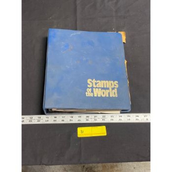 Stamps of the World Binder Partially Full