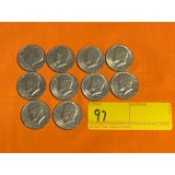 Kennedy Bicentennial Half Dollar Coins (10)