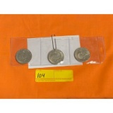 Eisenhower Bicentennial Dollar Coins (3)