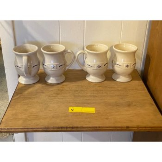 Longaberger Pottery Latte Mugs (4)