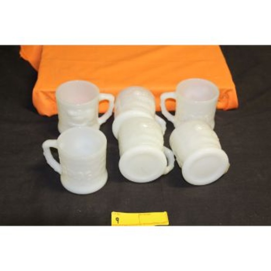 Grog Milk Glass Mugs (6)