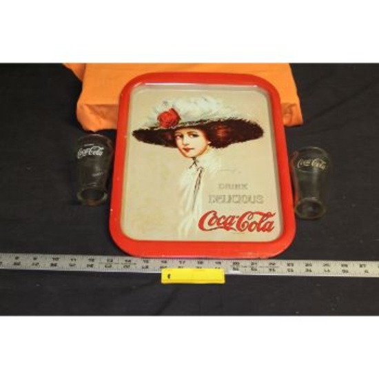 Coca Cola Tray & Glasses