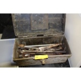 Tool Box mostly of open end and box end Wrenches