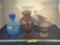 Crackle Glass, Lidded Bowl & Vase