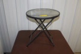 Glass Top Outdoor End Table