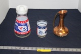 Apollo Pitcher, Cup & Copper Vase