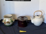 Lidded Crock, Tea Pot & Planter Container