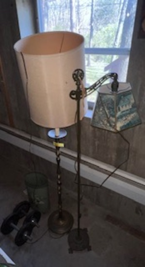Floor Lamps, Metal Waste Can & Weights