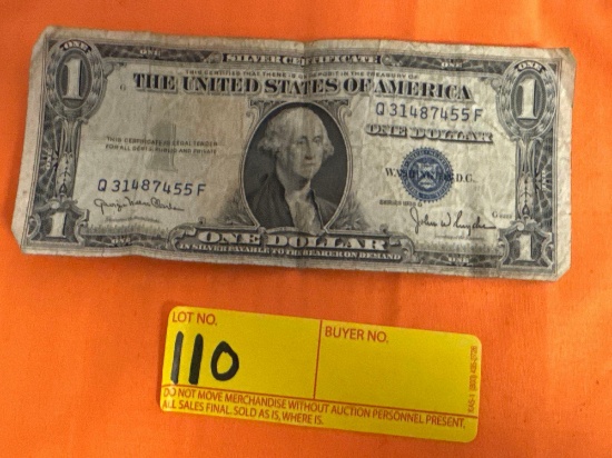 1935 Series D Silver Certificate One Dollar Bill