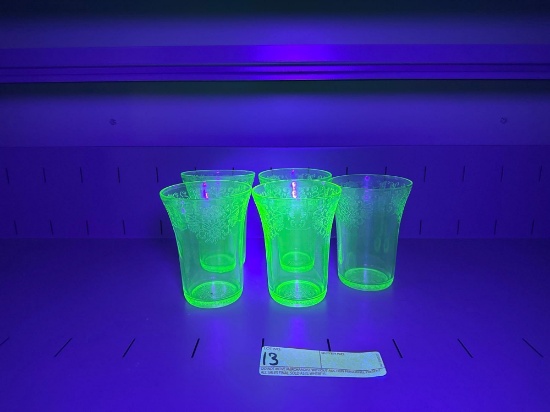 Uranium Glass Cups (5)