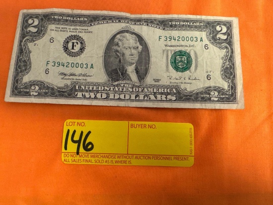 1995 Two Dollar Bill