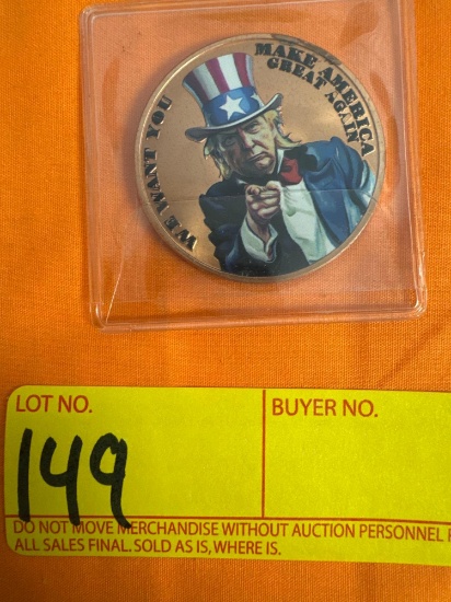 One Oz Fine Copper Trump/USA Coin