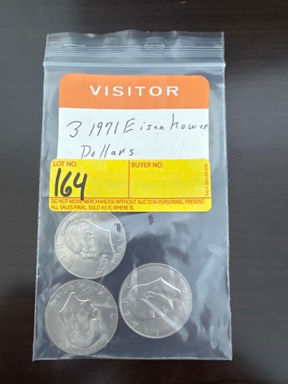 1971 Eisenhower Dollar Coins (3)
